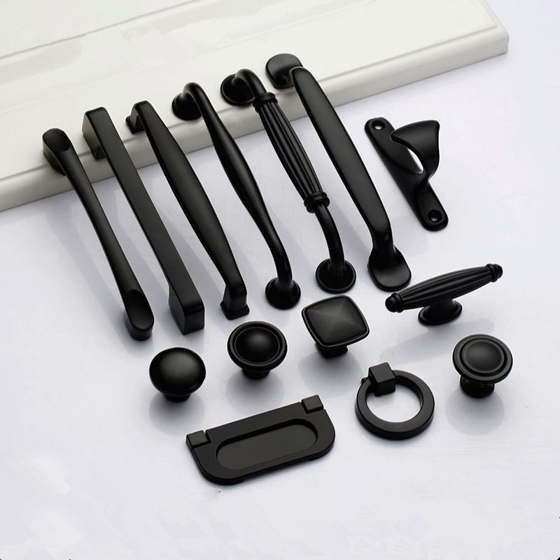 Furniture Hardware Drawer Pulls - Black Handles for Furniture Cabinet Knobs