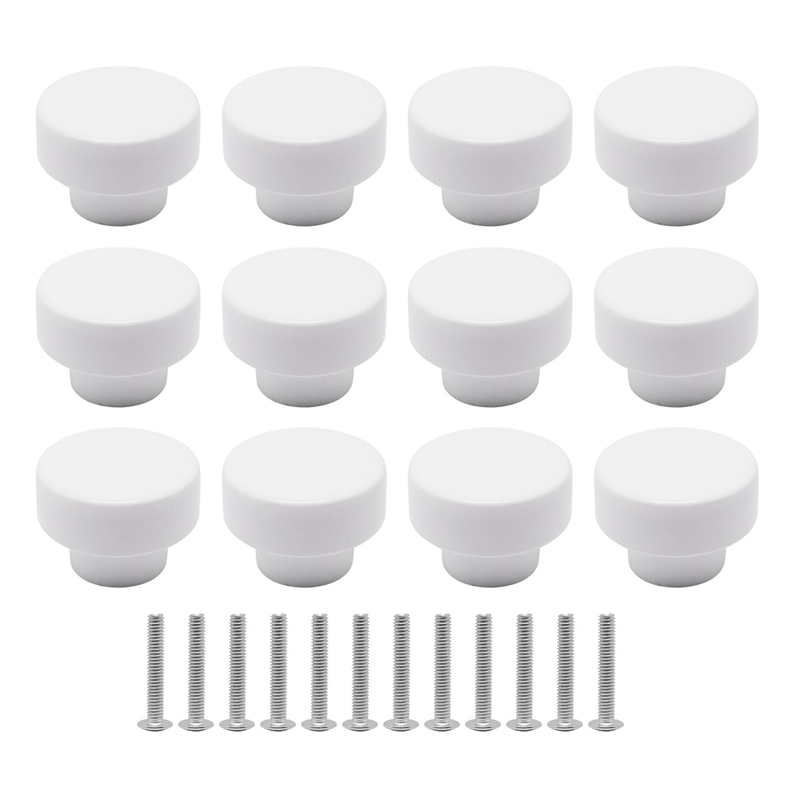 Furniture Hardware China - White Round Wood Drawer Knobs ,