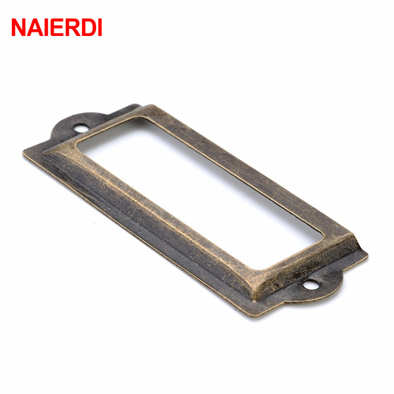Furniture Hardware Names - NAIERDI 82*30mm Handle Antique Brass Metal