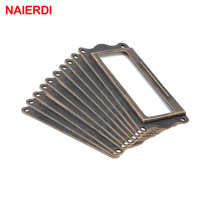 Furniture Hardware Names - 10pcs NAIERDI Antique Brass Handle 64*32mm