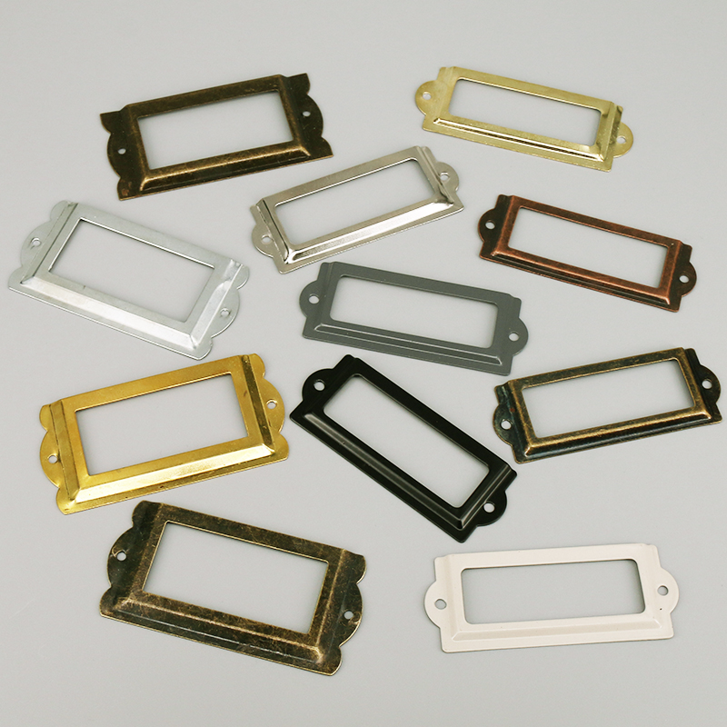 Furniture Hardware Names - 4PCS Antique Iron Tag Label Frame