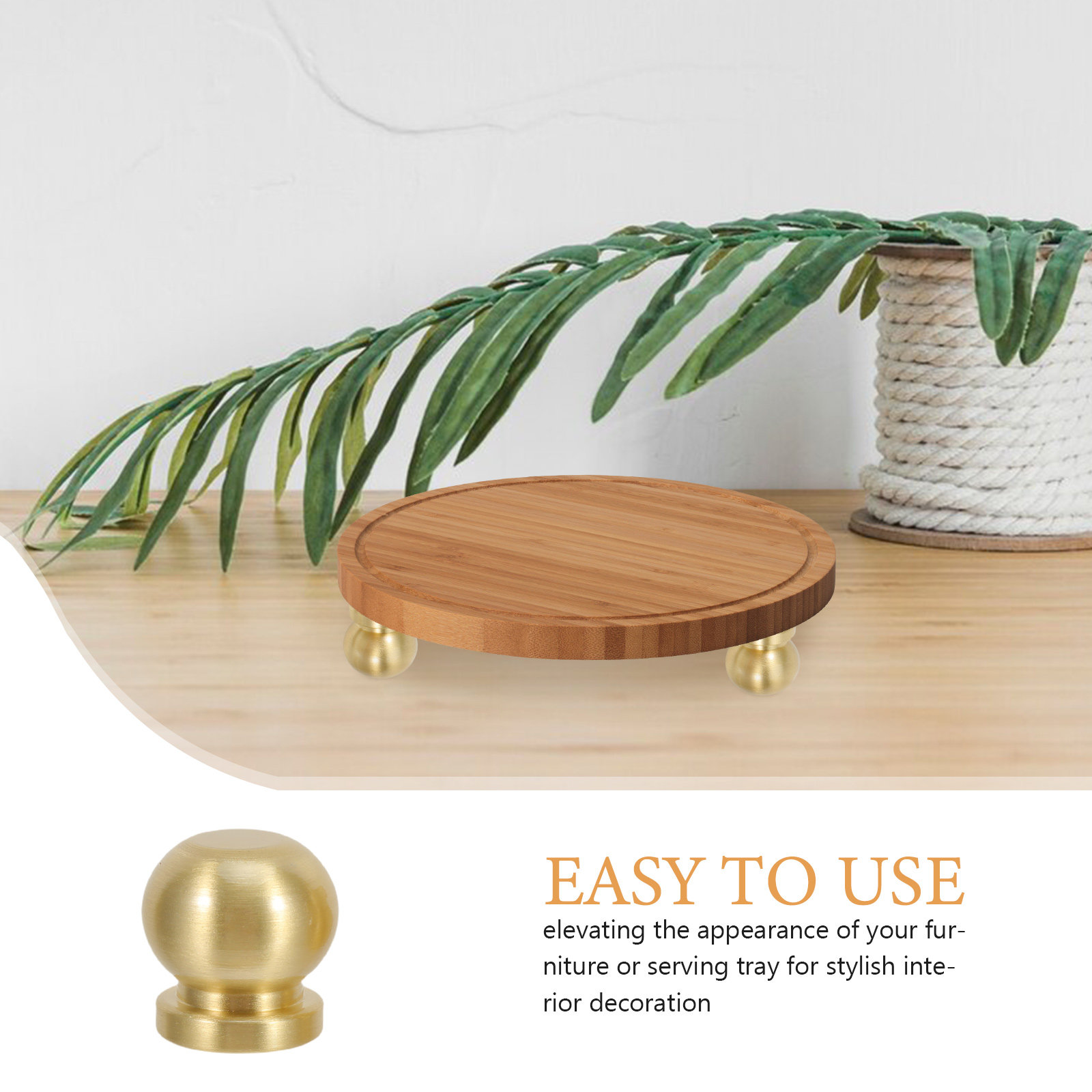 Furniture Hardware Replacement - 4pcs Brass Wooden Box Feet Ball