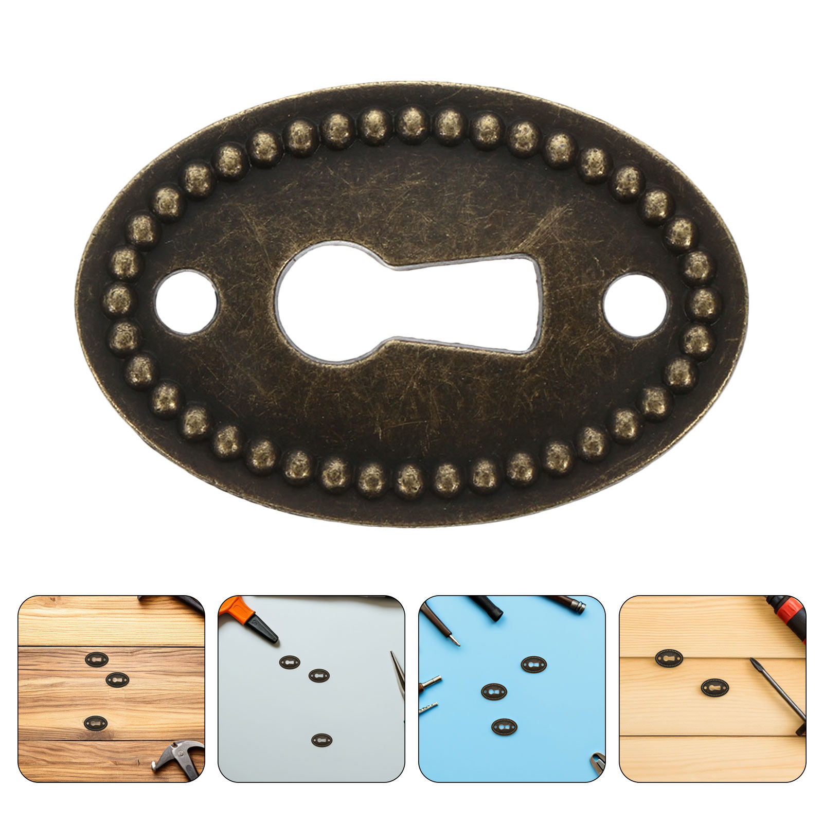 Furniture Hardware Locks - 16Pcs Zinc Alloy Vintage Oval Keyhole