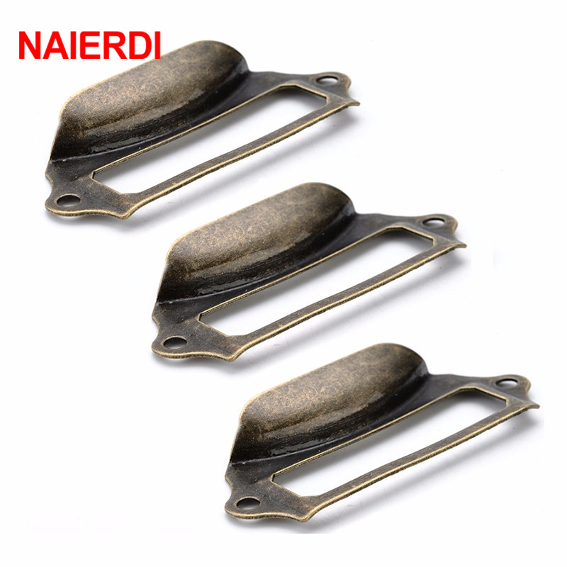Furniture Hardware Names - NAIERDI 5pcs Antique Brass Metal Label