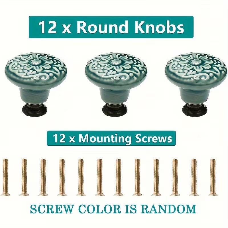 12pcs Ceramic Cabinet Knobs, F - Furniture Hardware China 评论和价格