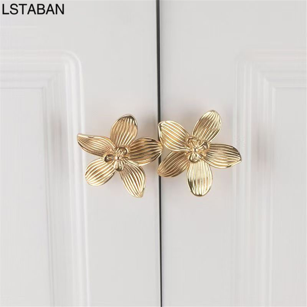 Flower Shape Solid Gold Kitche - Furniture Rotating Hardware 评论和价格