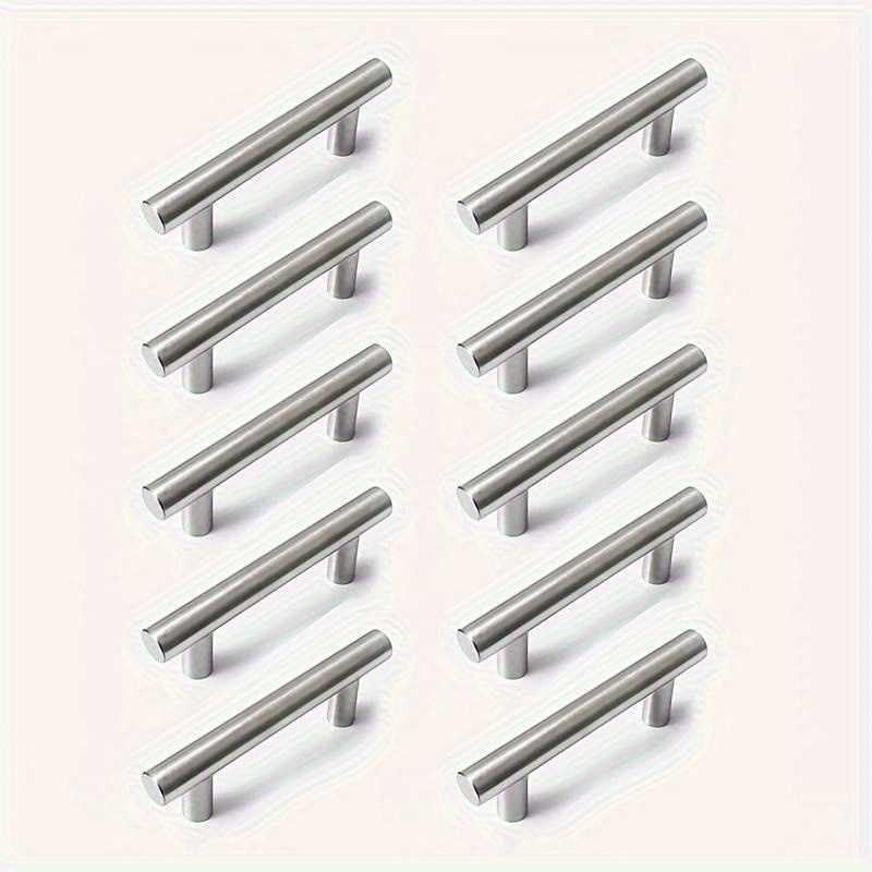 12 Pcs Modern Stainless Steel  - Furniture Hardware Drawer Pulls 评论和价格