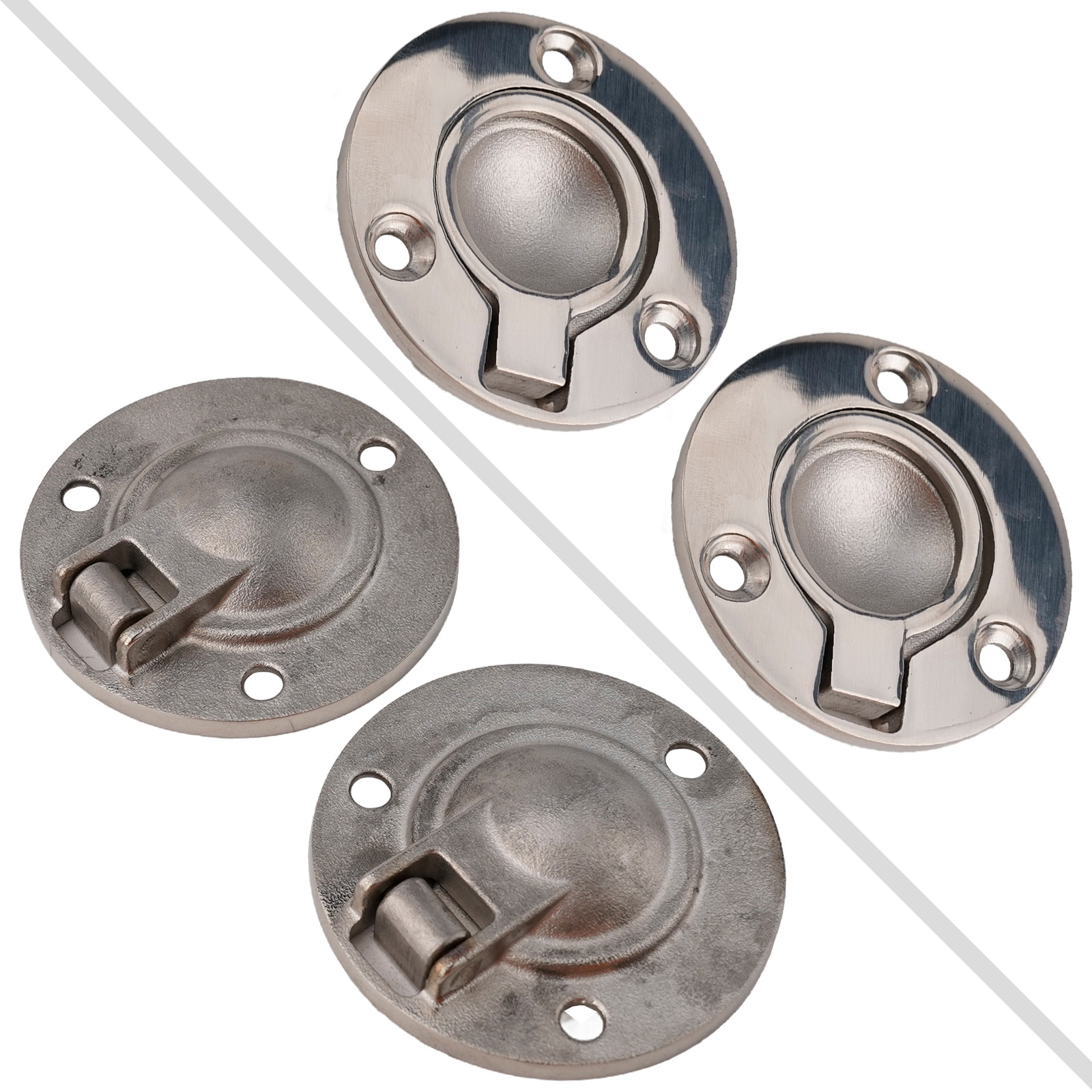 2Pcs 316 Stainless Steel Flush - Furniture Hardware Drawer Pulls 评论和价格