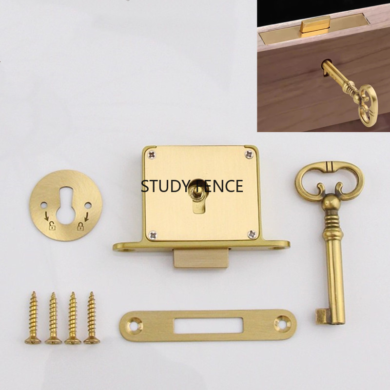 1PC Antique Metal Drawer Lock  - Furniture Hardware Locks 评论和价格