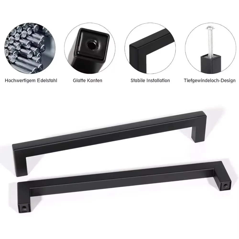 6/18pcs Stainless Steel Square - Furniture Hardware Drawer Pulls 评论和价格